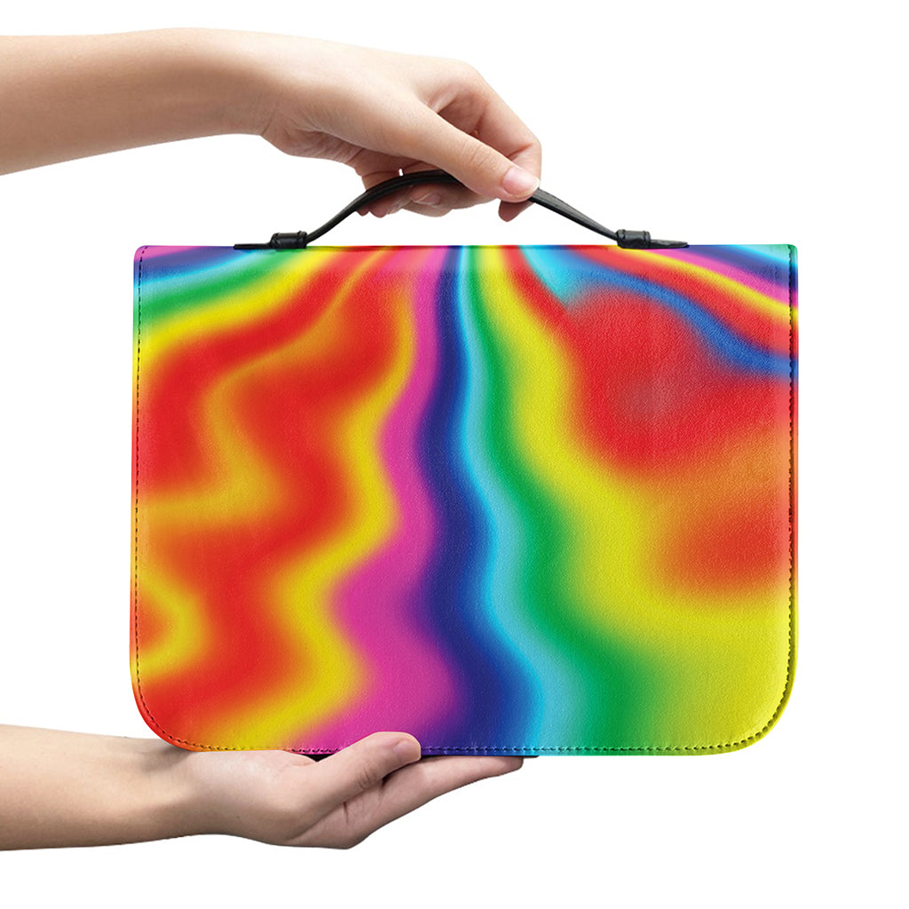 Rainbow Psychedelic Print Leather Bible Cover