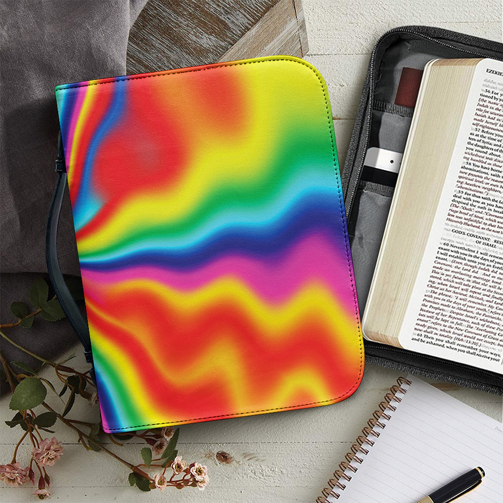 Rainbow Psychedelic Print Leather Bible Cover