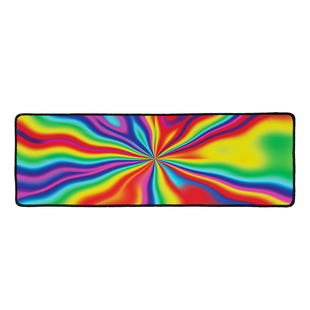 Rainbow Psychedelic Print Long Kitchen Mat