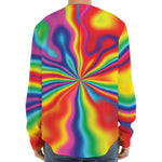 Rainbow Psychedelic Print Long Sleeve Baseball Jersey