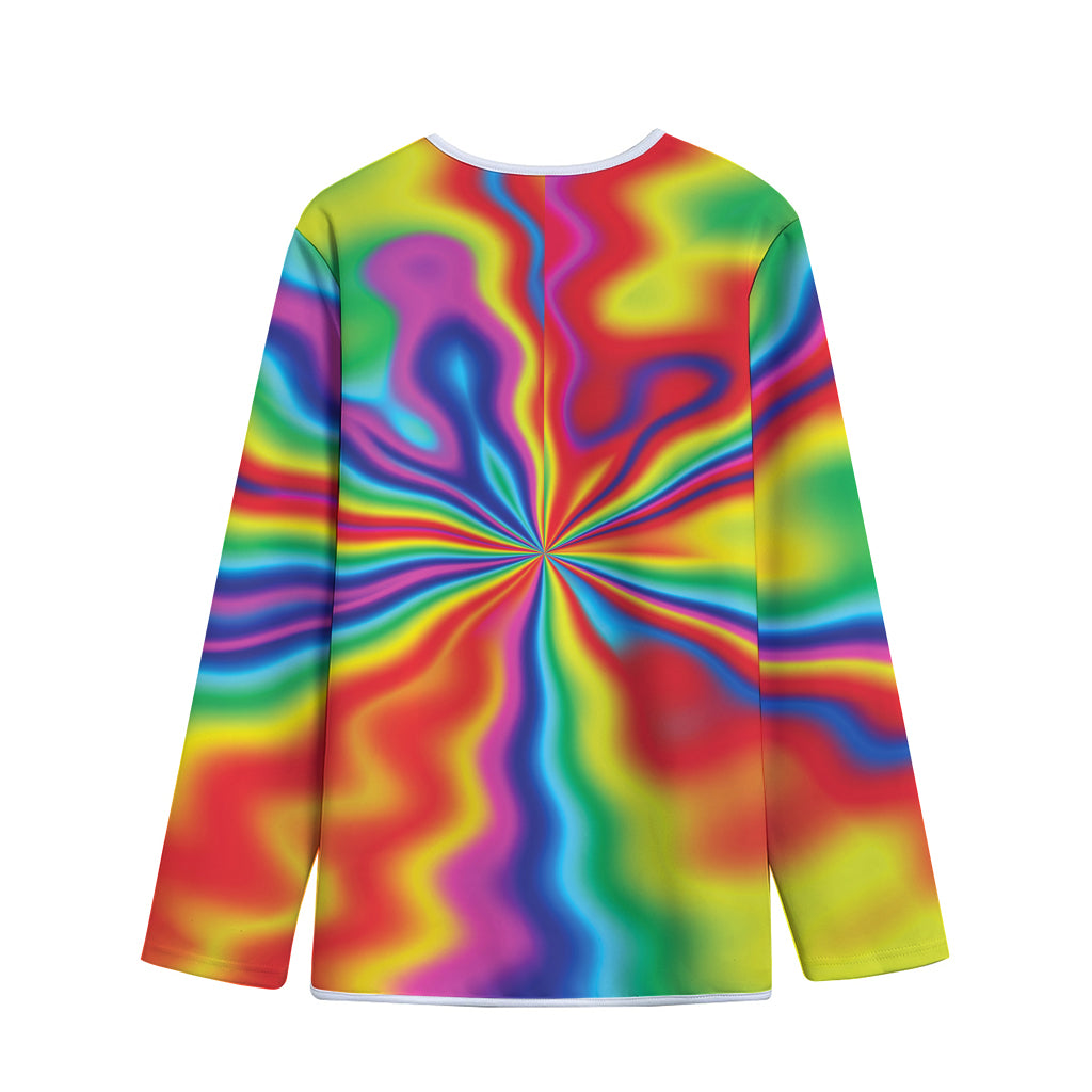 Rainbow Psychedelic Print Long Sleeve Short Coat