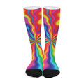 Rainbow Psychedelic Print Long Socks