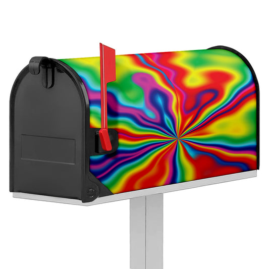 Rainbow Psychedelic Print Mailbox Cover