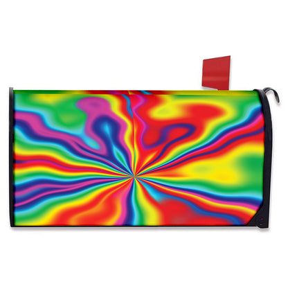 Rainbow Psychedelic Print Mailbox Cover
