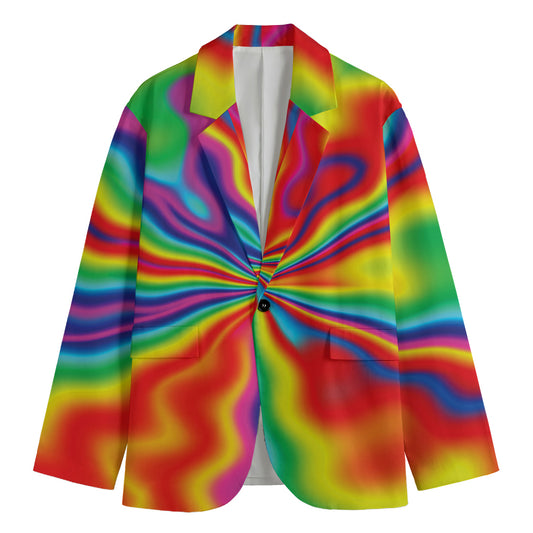 Rainbow Psychedelic Print Men's Blazer