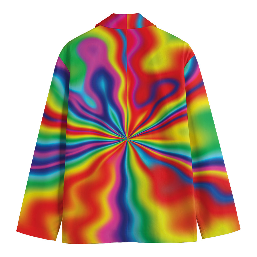 Rainbow Psychedelic Print Men's Blazer