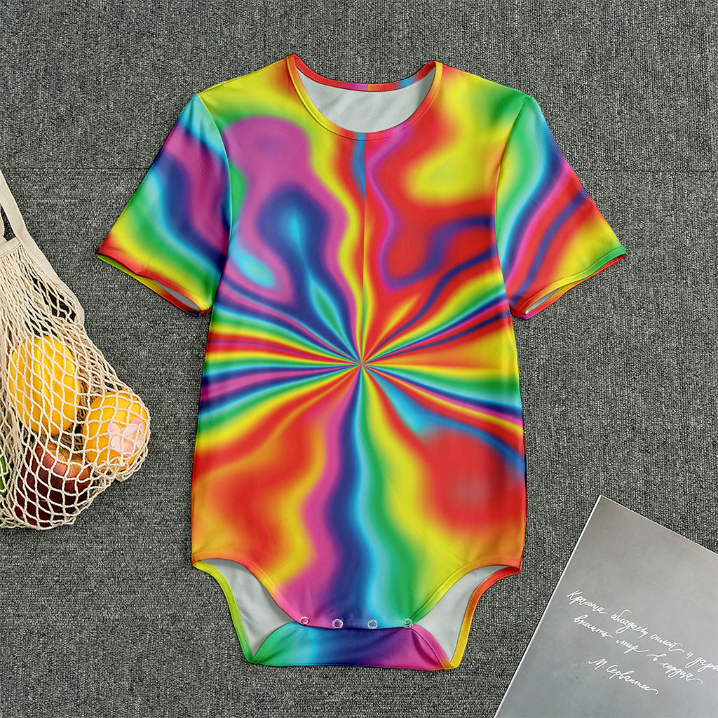 Rainbow Psychedelic Print Men's Bodysuit
