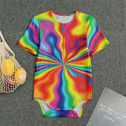 Rainbow Psychedelic Print Men's Bodysuit