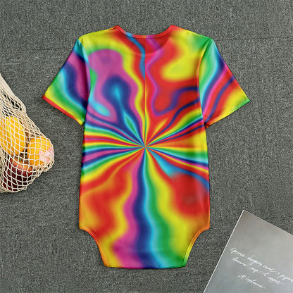Rainbow Psychedelic Print Men's Bodysuit