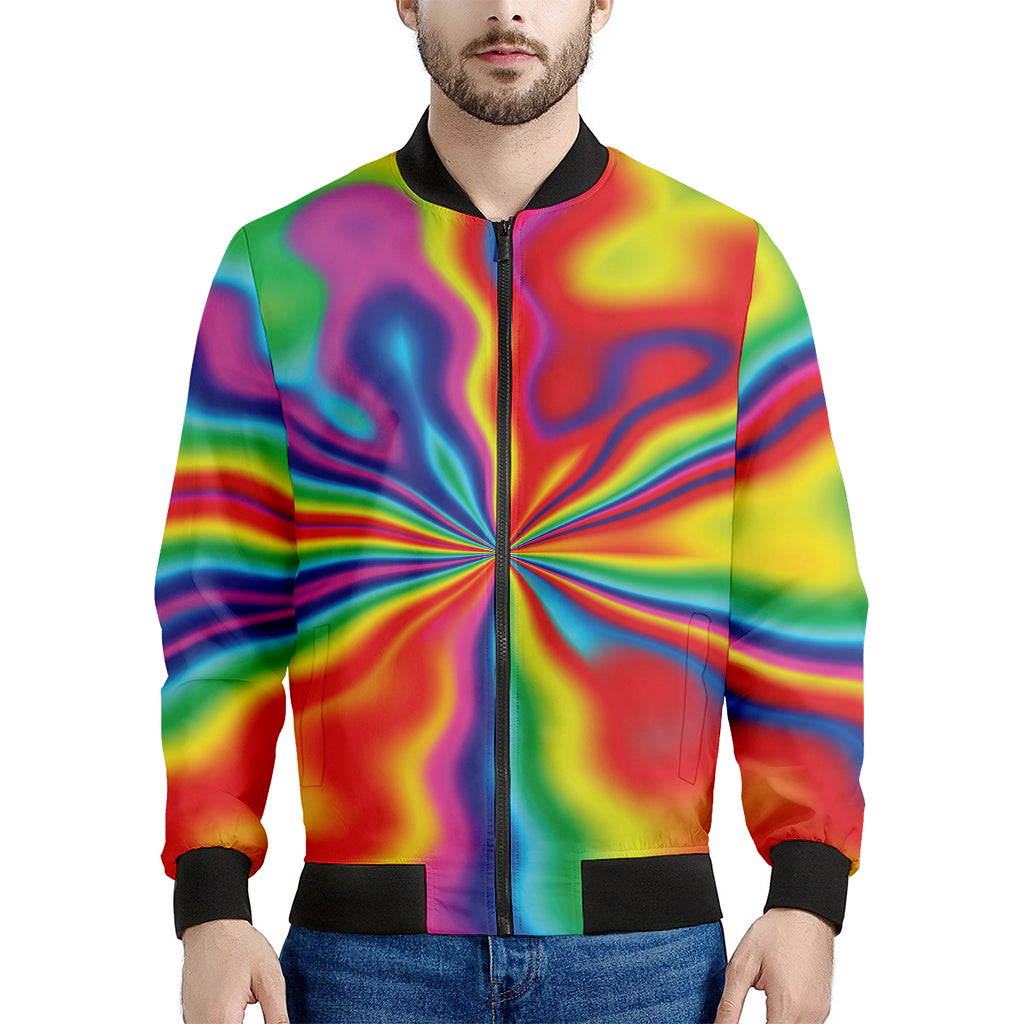 Rainbow Psychedelic Print Men's Bomber Jacket