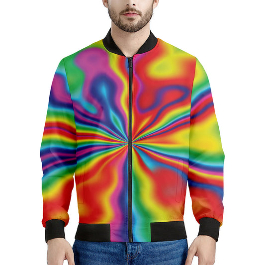 Rainbow Psychedelic Print Men's Bomber Jacket