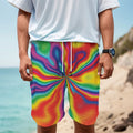 Rainbow Psychedelic Print Men's Cargo Shorts