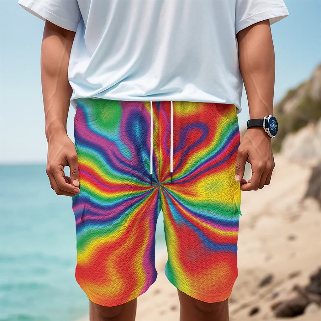 Rainbow Psychedelic Print Men's Cargo Shorts