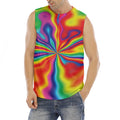 Rainbow Psychedelic Print Men's Fitness Tank Top