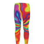 Rainbow Psychedelic Print Men's leggings