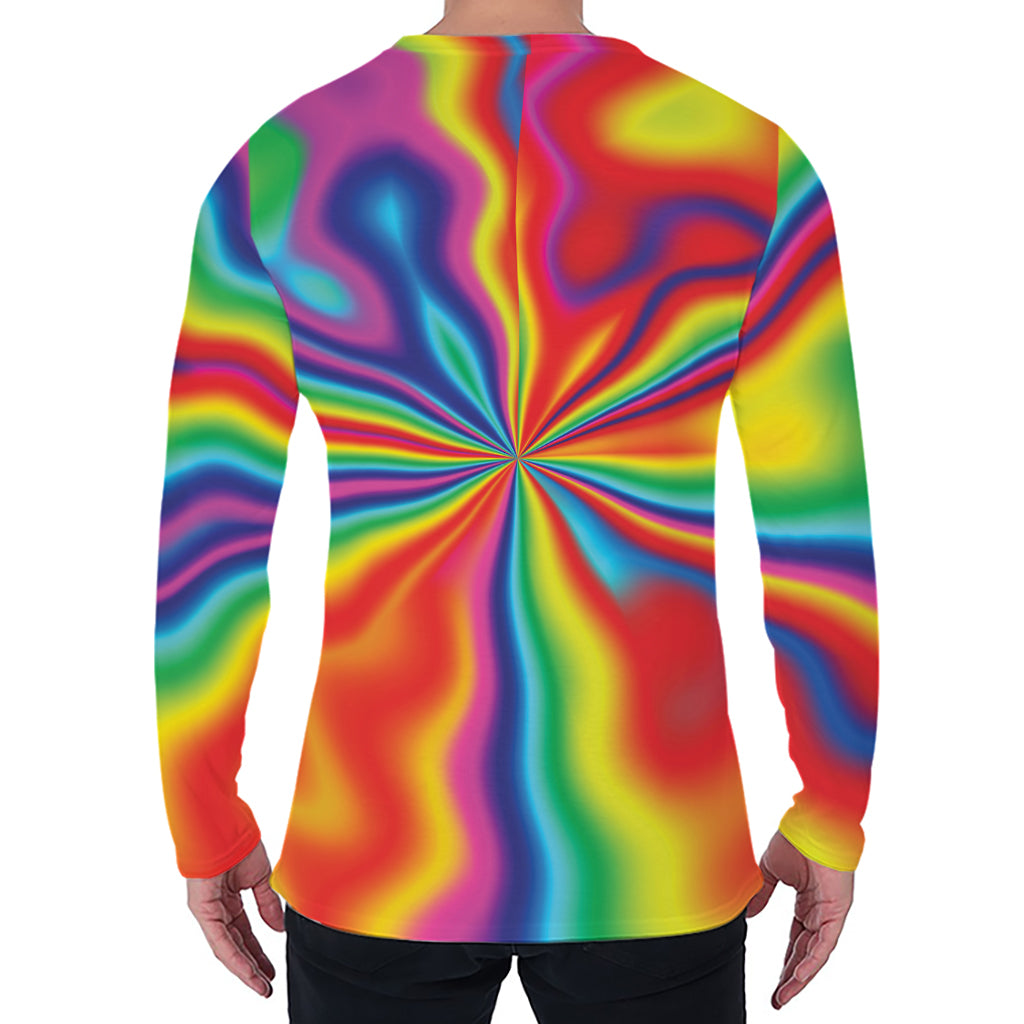 Rainbow Psychedelic Print Men's Long Sleeve T-Shirt