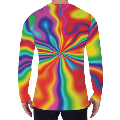 Rainbow Psychedelic Print Men's Long Sleeve T-Shirt