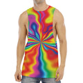 Rainbow Psychedelic Print Men's Muscle Tank Top