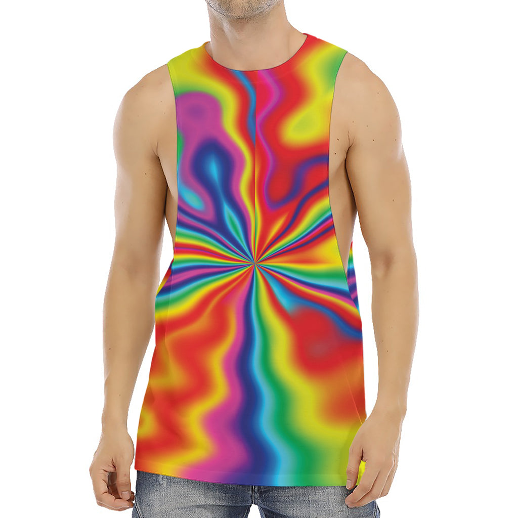 Rainbow Psychedelic Print Men's Muscle Tank Top