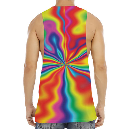 Rainbow Psychedelic Print Men's Muscle Tank Top