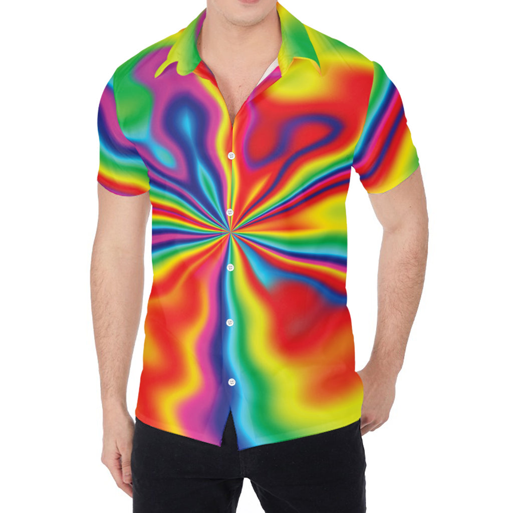 Rainbow Psychedelic Print Men's Shirt