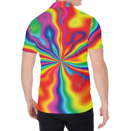 Rainbow Psychedelic Print Men's Shirt