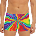 Rainbow Psychedelic Print Men's Short Boxer Briefs