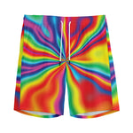 Rainbow Psychedelic Print Men's Sports Shorts