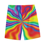 Rainbow Psychedelic Print Men's Sports Shorts