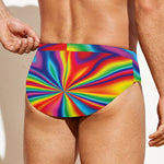 Rainbow Psychedelic Print Men's Swim Briefs