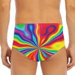 Rainbow Psychedelic Print Men's Triangle Swim Briefs