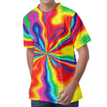 Rainbow Psychedelic Print Men's Velvet T-Shirt