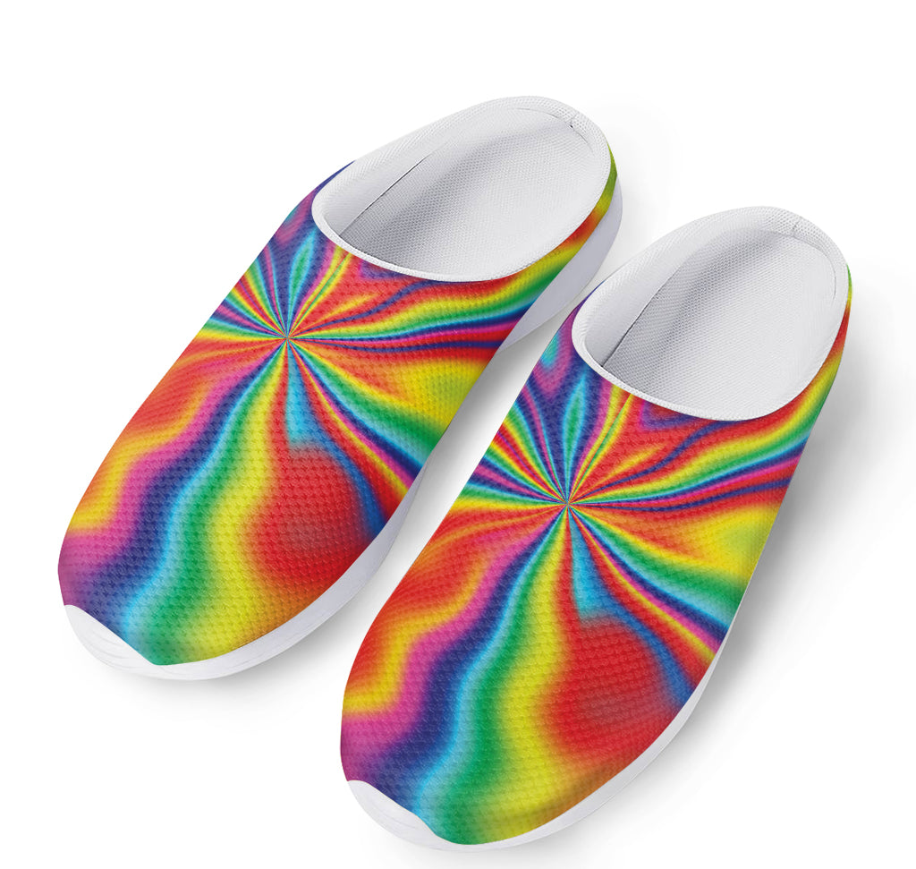 Rainbow Psychedelic Print Mesh Casual Shoes