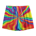 Rainbow Psychedelic Print Mesh Shorts