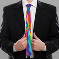 Rainbow Psychedelic Print Necktie