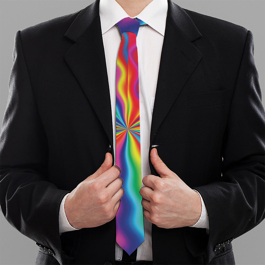 Rainbow Psychedelic Print Necktie
