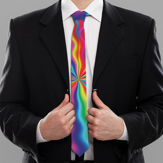Rainbow Psychedelic Print Necktie