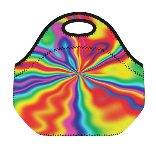Rainbow Psychedelic Print Neoprene Lunch Bag