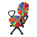 Rainbow Psychedelic Print Office Chair Cover