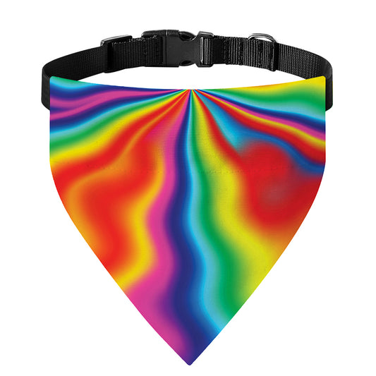 Rainbow Psychedelic Print Over The Collar Dog Bandana