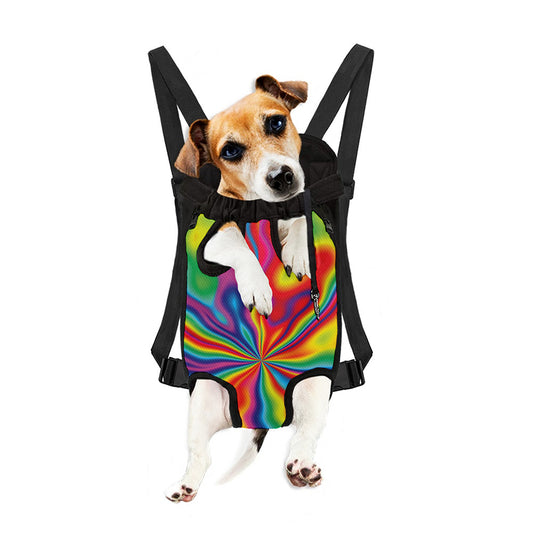 Rainbow Psychedelic Print Pet Carrier Backpack