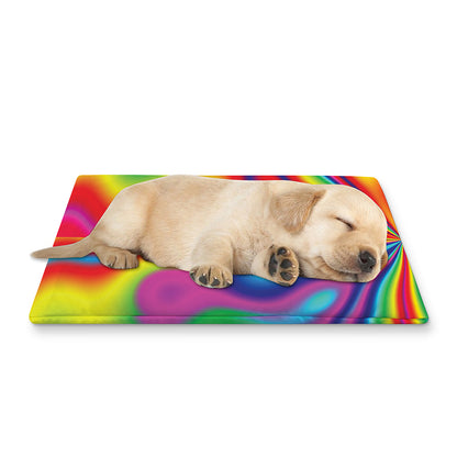 Rainbow Psychedelic Print Pet Cooling Mat Cover