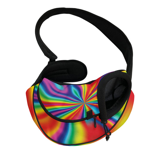 Rainbow Psychedelic Print Pet Sling Carrier