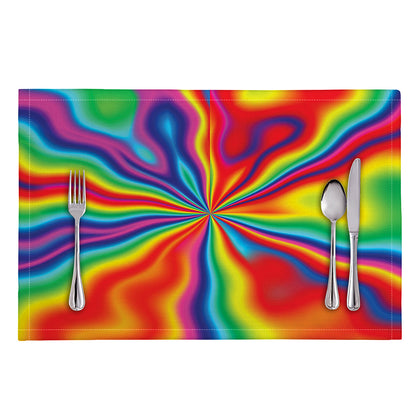 Rainbow Psychedelic Print Placemat