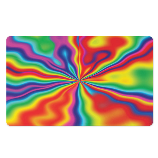 Rainbow Psychedelic Print Polyester Doormat