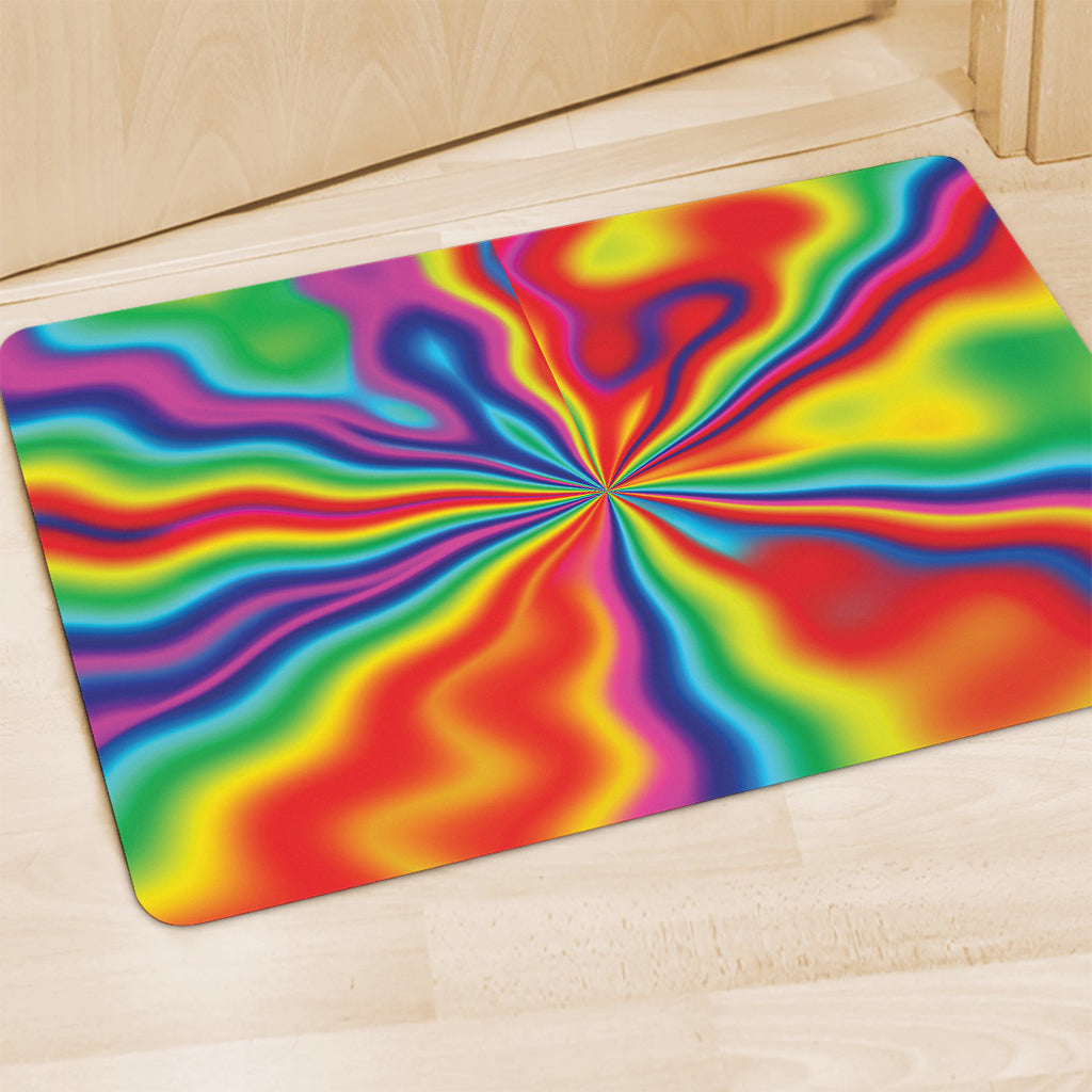 Rainbow Psychedelic Print Polyester Doormat