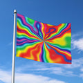 Rainbow Psychedelic Print Polyester Flag