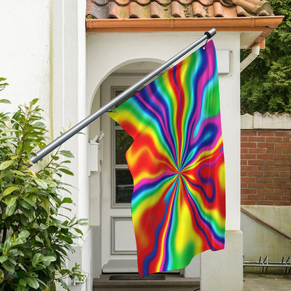 Rainbow Psychedelic Print Polyester Flag