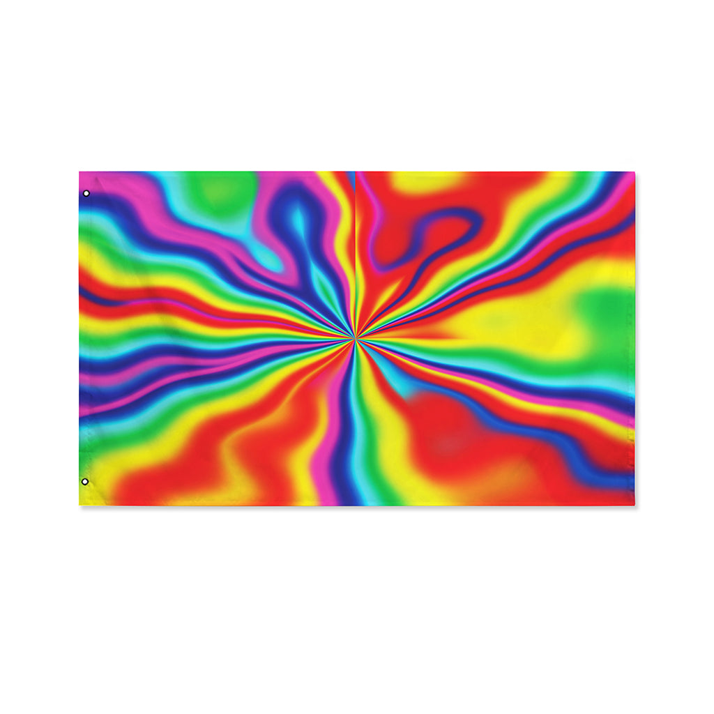 Rainbow Psychedelic Print Polyester Flag