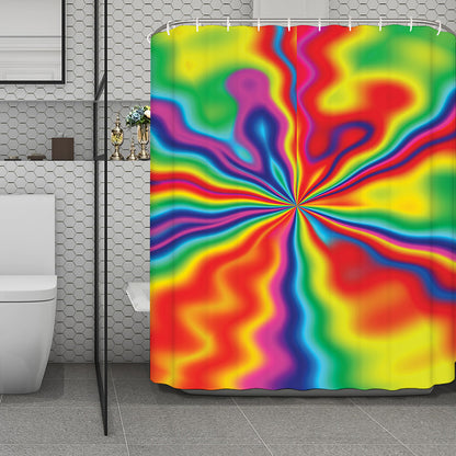 Rainbow Psychedelic Print Polyester Shower Curtain
